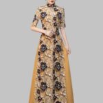 Cheongsam wedding dress, traditional Chinese bridal qipao, mandarin collar floral cheongsam, long qipao wedding gown, Chinese style wedding dress