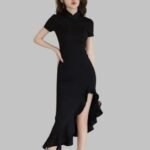 Black Cheongsam Dress - Qipao Fishtail Dress