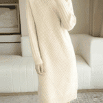 Women Knit Dress - Mock Neck Sweater Dress