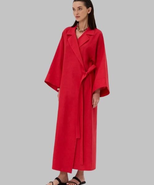Kimono style dress for women, wrap maxi dress with kimono sleeves, elegant lapel robe dress, belted long dress for evening wear, stylish kimono sleeve maxi dress,
