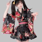 Japanese kimono style dress, anime cosplay costume, Halloween kimono outfit, dance performance robe, traditional Japanese robe