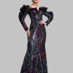 black birthday dress for women, elegant black mermaid gown, sequin black evening dress, long black formal dress, black party gown