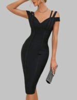 black bodycon dress one shoulder, birthday party dress for women, elegant club dress black, evening party outfit dress, stylish black mini dress