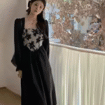 women funeral dress, long sleeve black dress, formal black dress, black dress for funeral