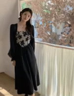 women funeral dress, long sleeve black dress, formal black dress, black dress for funeral