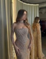long sleeve & bachelorette party dress, long sleeve party dress for women, elegant bachelorette party dress, strapless mermaid bachelorette party dress, formal occasion gowns USA