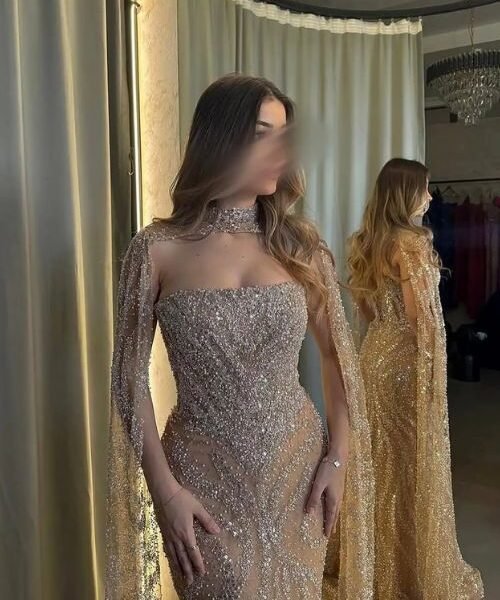 long sleeve & bachelorette party dress, long sleeve party dress for women, elegant bachelorette party dress, strapless mermaid bachelorette party dress, formal occasion gowns USA