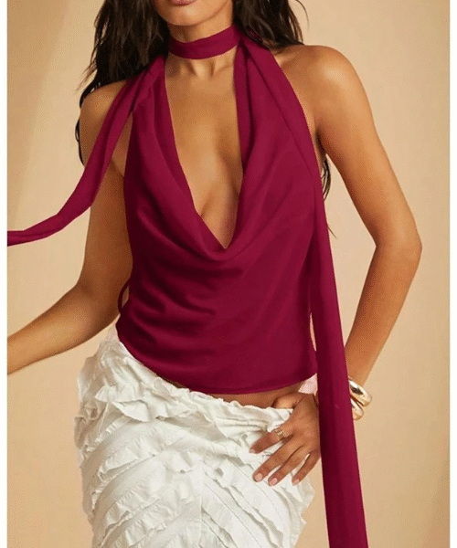 summer sleeveless cowl neck tank top, women's cowl neck top, casual summer tank top, stylish summer tank for women, summer cowl neck top