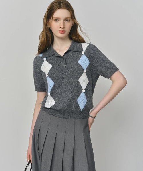 knitted wool shirt for women, women's wool shirt, short sleeve wool shirt, v-neck wool shirt