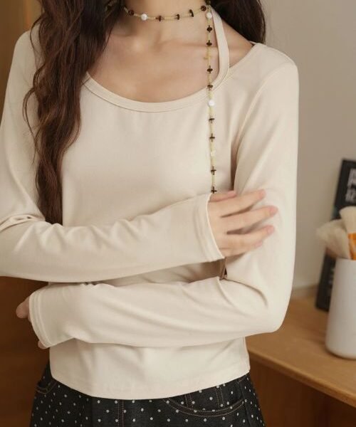 Women Long Sleeve Halter T Shirt, Long sleeve casual halter tee, Women’s everyday halter T shirt