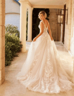 Backless V-Neck Wedding Dress for Short Women - Image 2