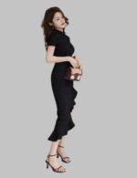 Black Cheongsam Dress - Qipao Fishtail Dress - Image 3