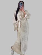 Kimono Maxi Dress - Lace up Dress - Image 3