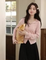 lace trim long sleeve pink t shirt, women’s pink long sleeve t shirt, cozy women’s winter tee, stylish pink t shirt