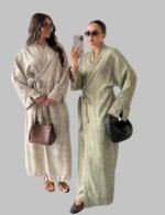 Kimono Maxi Dress - Lace up Dress - Image 7