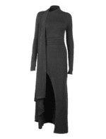 Asymmetrical Long Sleeve Black Dress for Women - Image 7