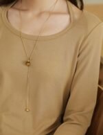 long sleeve halter t shirt, women knitted t shirt, stylish women tee, casual halter tee