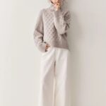 loose knit pullover sweater, cashmere pullover sweater, turtleneck pullover sweater, winter warm pullover sweater