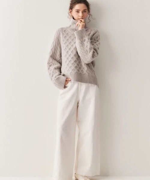 loose knit pullover sweater, cashmere pullover sweater, turtleneck pullover sweater, winter warm pullover sweater