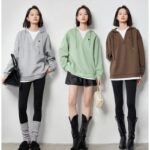 women’s embroidered hoodie, Heart embroidered pullover hoodie, casual winter hoodie, loose fit pullover hoodie