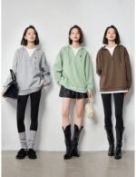 women’s embroidered hoodie, Heart embroidered pullover hoodie, casual winter hoodie, loose fit pullover hoodie