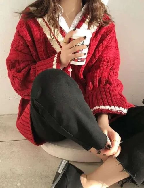 pullover knitted sweater, v neck pullover sweater, winter pullover sweater, long sleeve pullover sweater