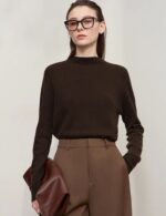 wool pullover sweater, knitted mock neck sweater, Casual knitted pullover, long sleeve mock neck sweater