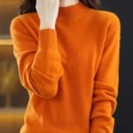 casual mock neck sweater, pullover mock neck sweater, long sleeve mock neck sweater, knitted mock neck sweater