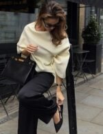 Sleeveless asymmetrical poncho, Knitted poncho outfit, Trendy poncho for women, casual women poncho