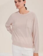women oversized crew neck sweater, merino wool sweater, casual knitted sweater, long sleeve sweater