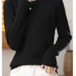 long sleeve crewneck sweater, women pullover sweater, cashmere crewneck sweater, solid color crewneck sweater