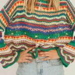 women's chunky knit sweater, hollow out crochet sweater, long sleeve sweater, pullover knitted sweater