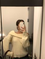 off shoulder sweater for women, long sleeve sweater, pullover sweater for women, casual winter sweater, knitted pullover sweater