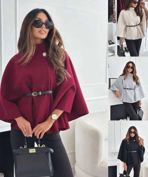 Winter Batwing Sleeve Poncho For Women
