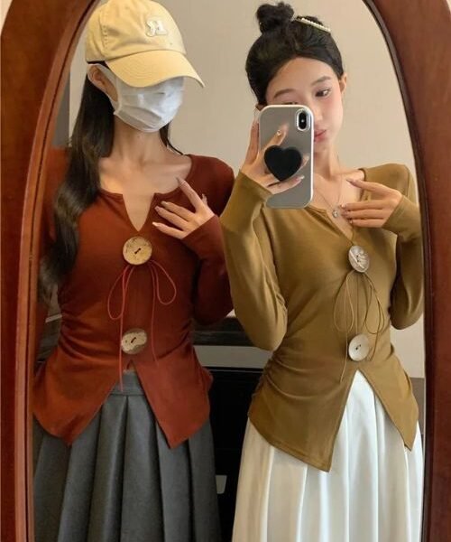 casual knitted peplum sweater, solid button knitted sweater, solid color peplum sweater, Stylish women's peplum sweater