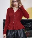 peplum sweater for women, stylish winter v neck peplum sweater, women's winter sweater, women's v neck sweater