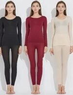winter long sleeve thermal, thermal pajama set, thermal winter nightwear, winter pajama set