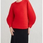 women’s peplum knitwear sweater, solid color knit sweater, cozy solid color knitwear for women, knitted peplum sweater