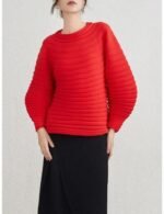 women’s peplum knitwear sweater, solid color knit sweater, cozy solid color knitwear for women, knitted peplum sweater