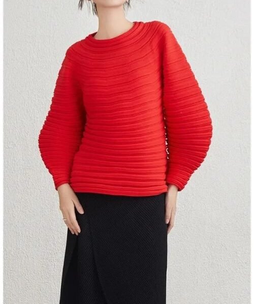 women’s peplum knitwear sweater, solid color knit sweater, cozy solid color knitwear for women, knitted peplum sweater