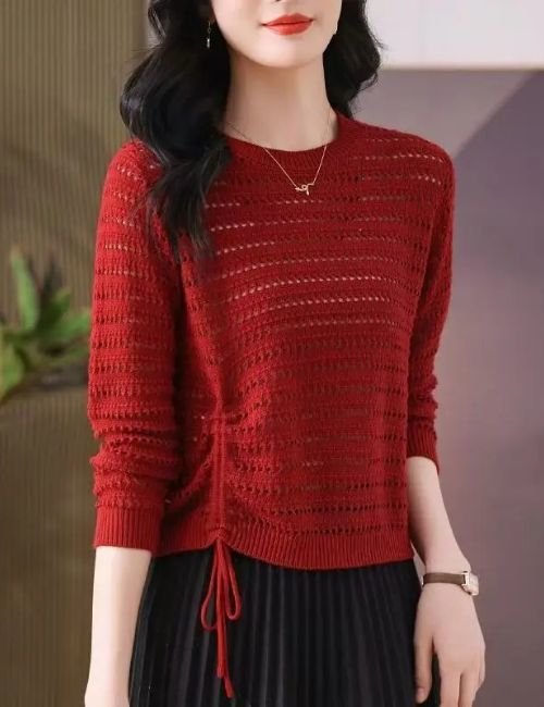 Cozy Long Sleeve Peplum Sweater women’s peplum knitwear sweater, long sleeve peplum sweater, round neck sweater, solid color knitted sweater