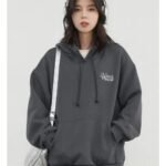casual women's printed hoodie, loose fit pullover hoodie, women's pullover hoodie, letter printed hoodie