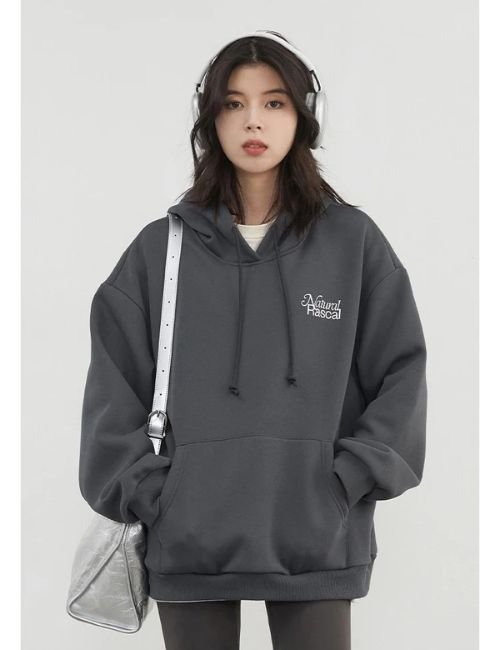 casual women's printed hoodie, loose fit pullover hoodie, women's pullover hoodie, letter printed hoodie