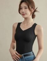 thermal vest for women, sleeveless thermal undershirt, thermal underwear vest, casual sleeveless thermal underwear for women, women’s winter layering thermal vest
