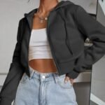 Women’s cropped hoodie, cropped zip up hoodie for women, drop shoulder cropped hoodie, casual cropped hoodie
