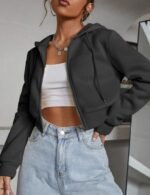 Women’s cropped hoodie, cropped zip up hoodie for women, drop shoulder cropped hoodie, casual cropped hoodie