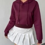 Pullover Lace Up Fitted Hoodie For Women