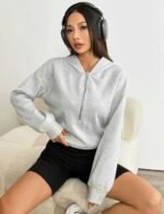 relaxed fit half zip hoodie, half zipper pullover hoodie, long sleeves pullover hoodie, casual relaxed fit hoodie