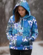 vintage geometric print hoodie, Retro graphic hoodie, Stylish vintage graphic print hoodie, Colorful geometric hoodie retro fashion