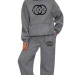women’s winter athletic works hoodie, grey letter print athletic hoodie, fleece lined winter athletic hoodie, athletic works pullover hoodie